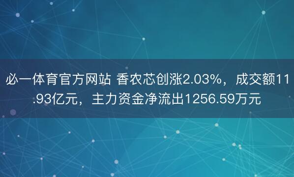 必一体育官方网站 香农芯创涨2.03%，成交额11.93亿元，主力资金净流出1256.59万元