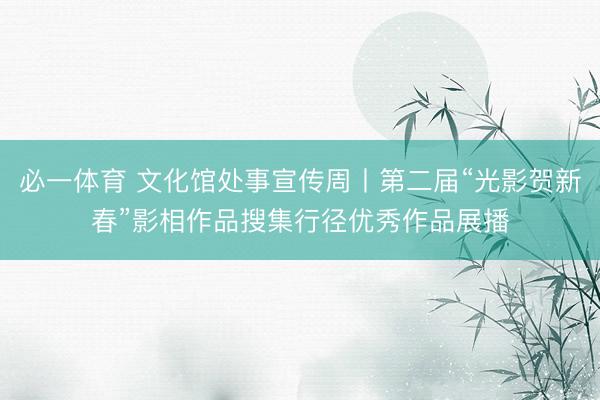 必一体育 文化馆处事宣传周丨第二届“光影贺新春”影相作品搜集行径优秀作品展播