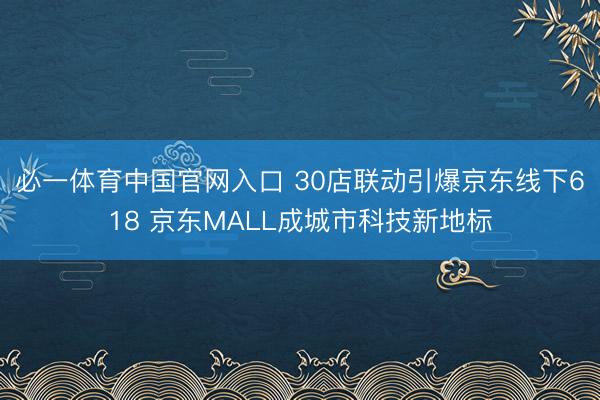 必一体育中国官网入口 30店联动引爆京东线下618 京东MALL成城市科技新地标