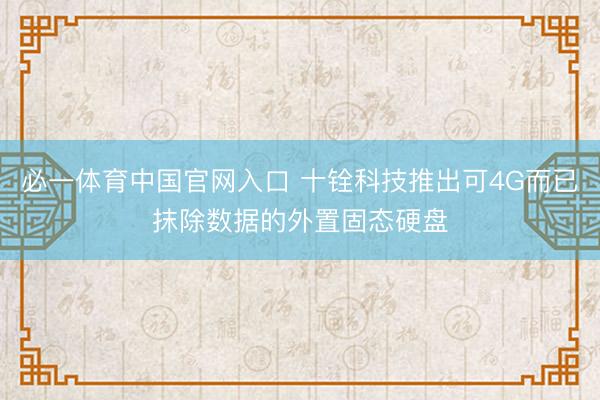 必一体育中国官网入口 十铨科技推出可4G而已抹除数据的外置固态硬盘