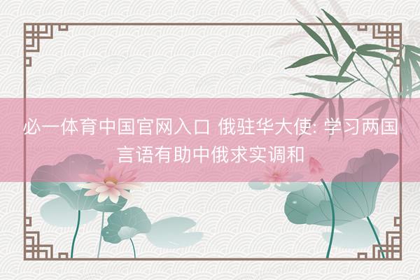 必一体育中国官网入口 俄驻华大使: 学习两国言语有助中俄求实调和