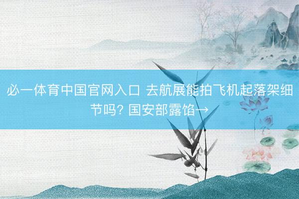 必一体育中国官网入口 去航展能拍飞机起落架细节吗? 国安部露馅→