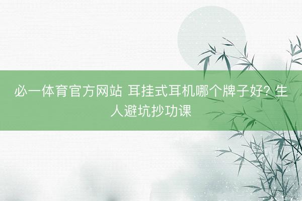 必一体育官方网站 耳挂式耳机哪个牌子好? 生人避坑抄功课