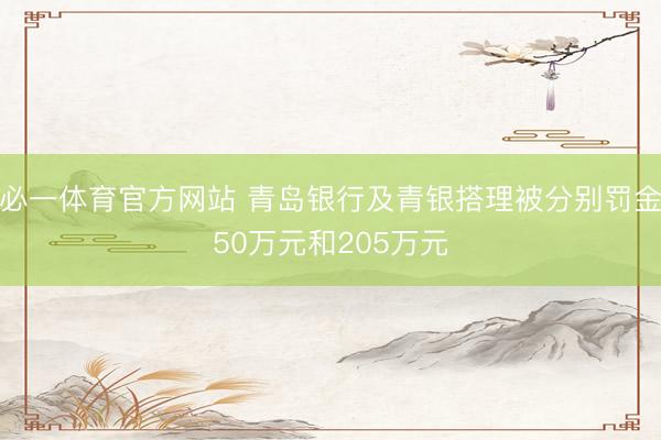 必一体育官方网站 青岛银行及青银搭理被分别罚金50万元和205万元