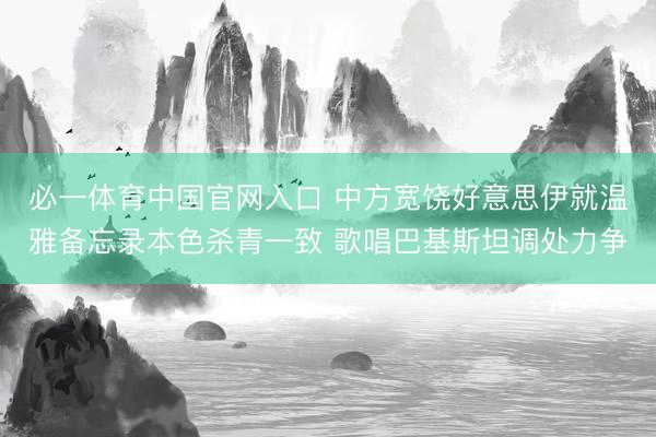 必一体育中国官网入口 中方宽饶好意思伊就温雅备忘录本色杀青一致 歌唱巴基斯坦调处力争