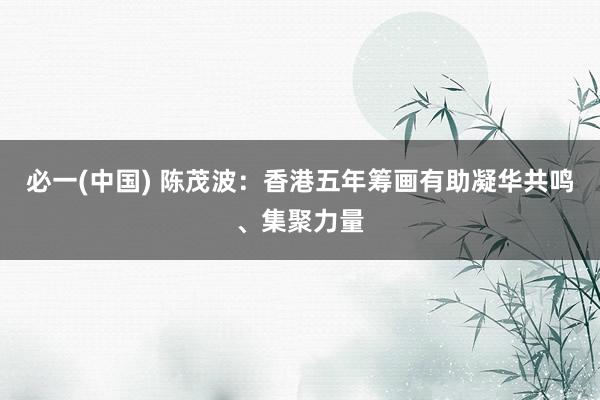 必一(中国) 陈茂波：香港五年筹画有助凝华共鸣、集聚力量